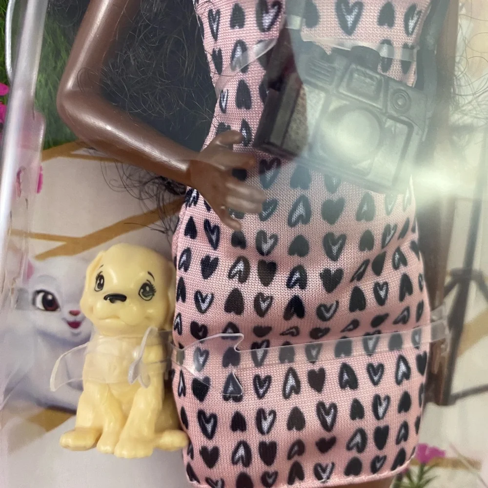 Barbie Pet Photographer Doll with Camera & Puppy African American NIB